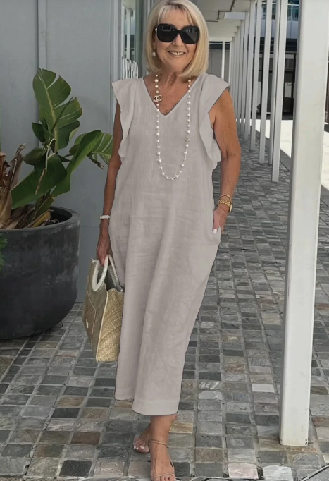 W&W Mode | Lässiges Kleid aus Baumwolle und Leinen