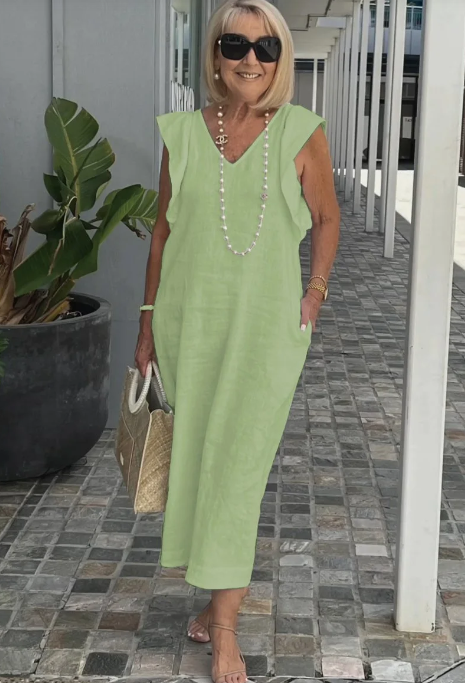 W&W Mode | Lässiges Kleid aus Baumwolle und Leinen