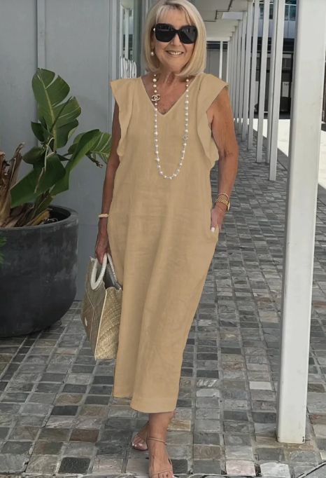 W&W Mode | Lässiges Kleid aus Baumwolle und Leinen