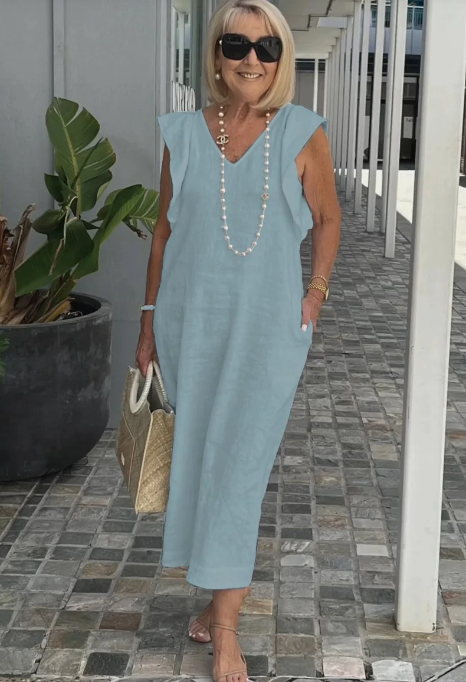 W&W Mode | Lässiges Kleid aus Baumwolle und Leinen