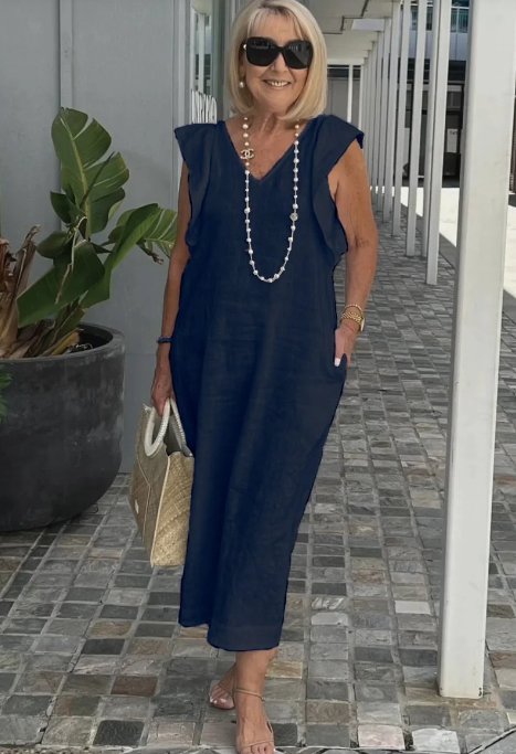 W&W Mode | Lässiges Kleid aus Baumwolle und Leinen