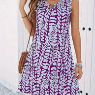 WW | Bedrucktes Kleid Ärmelloses Minikleid für den Sommer