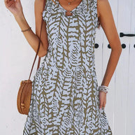 WW | Bedrucktes Kleid Ärmelloses Minikleid für den Sommer