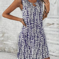 WW | Bedrucktes Kleid Ärmelloses Minikleid für den Sommer