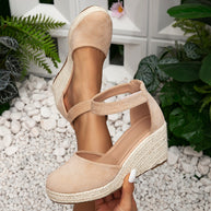 WW | Trendy Wedge Sandalen Mit Knöchelriemen Für Damen