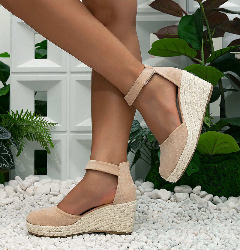 WW | Trendy Wedge Sandalen Mit Knöchelriemen Für Damen