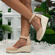 WW | Trendy Wedge Sandalen Mit Knöchelriemen Für Damen