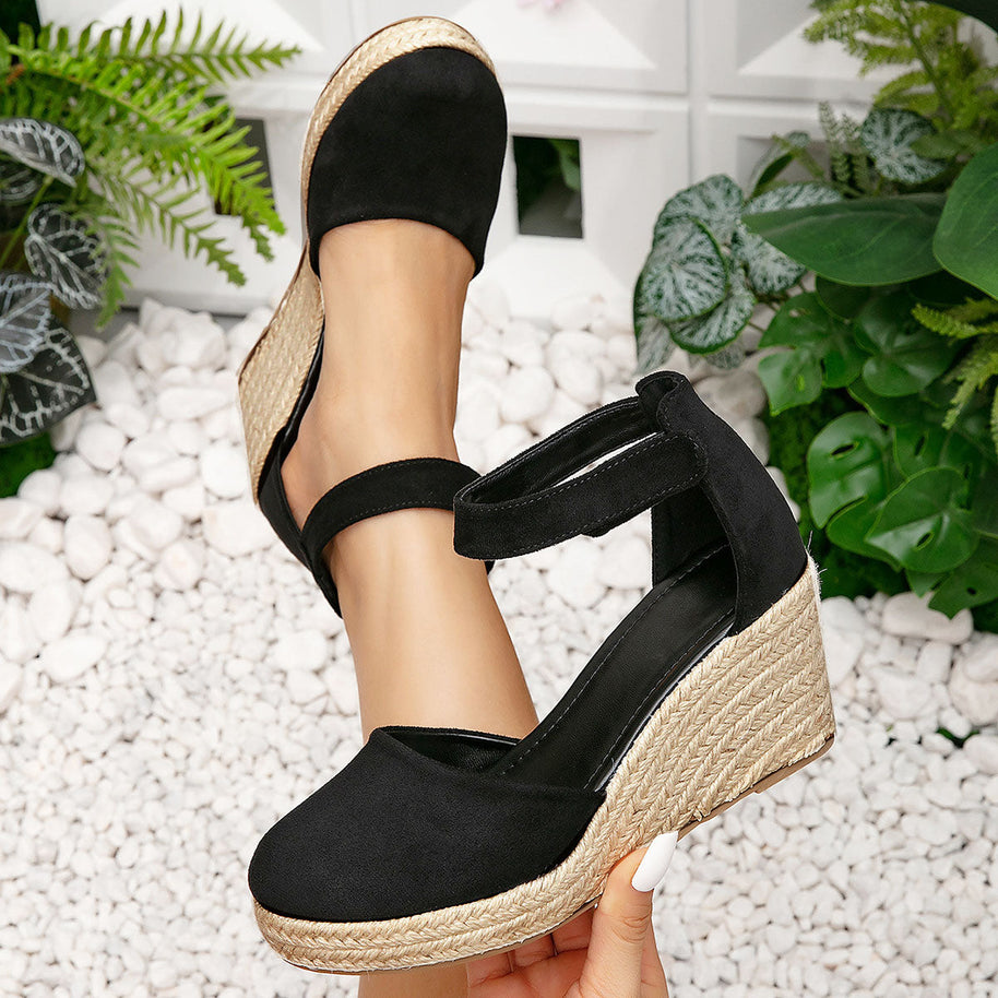 WW | Trendy Wedge Sandalen Mit Knöchelriemen Für Damen