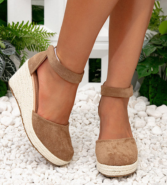 WW | Trendy Wedge Sandalen Mit Knöchelriemen Für Damen