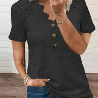 Specas™ - Woman T-Shirt mit kurzen Ärmeln und Spitze
