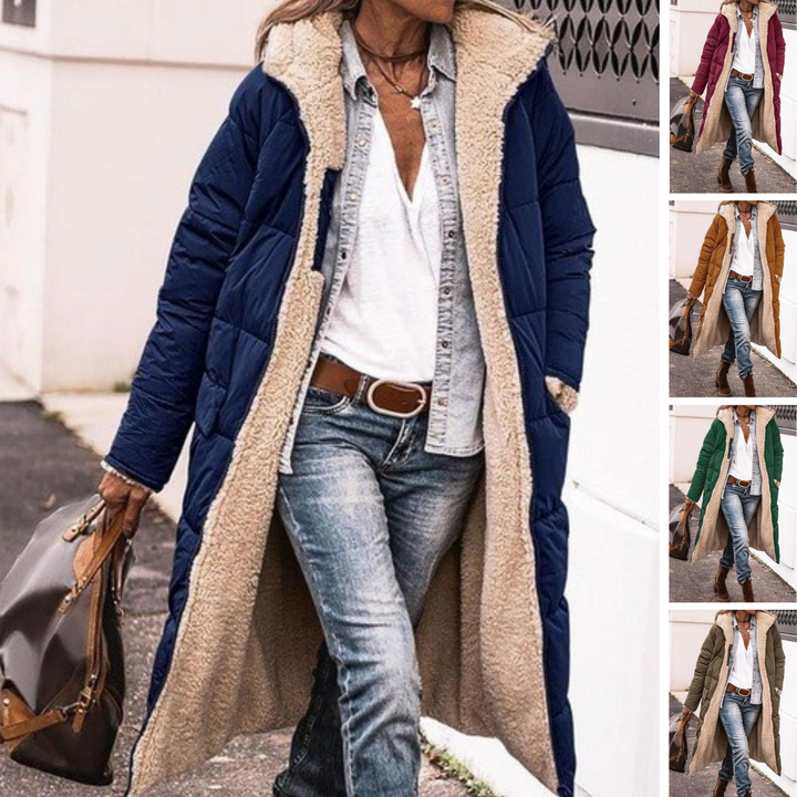 W&W Mode | Reversibler langer Sherpa-Puffermantel: