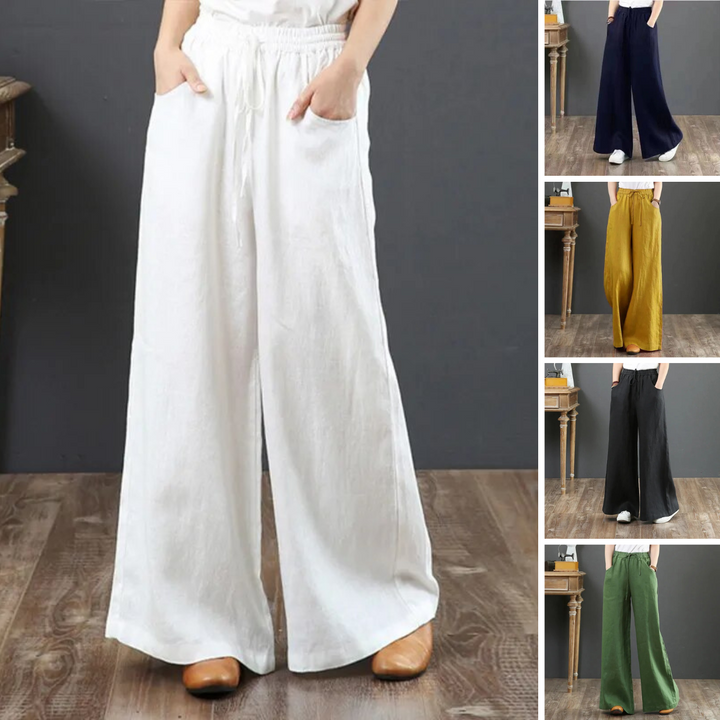 W&W Mode | Vielseitige Leinenhose für Damen in großen Größen