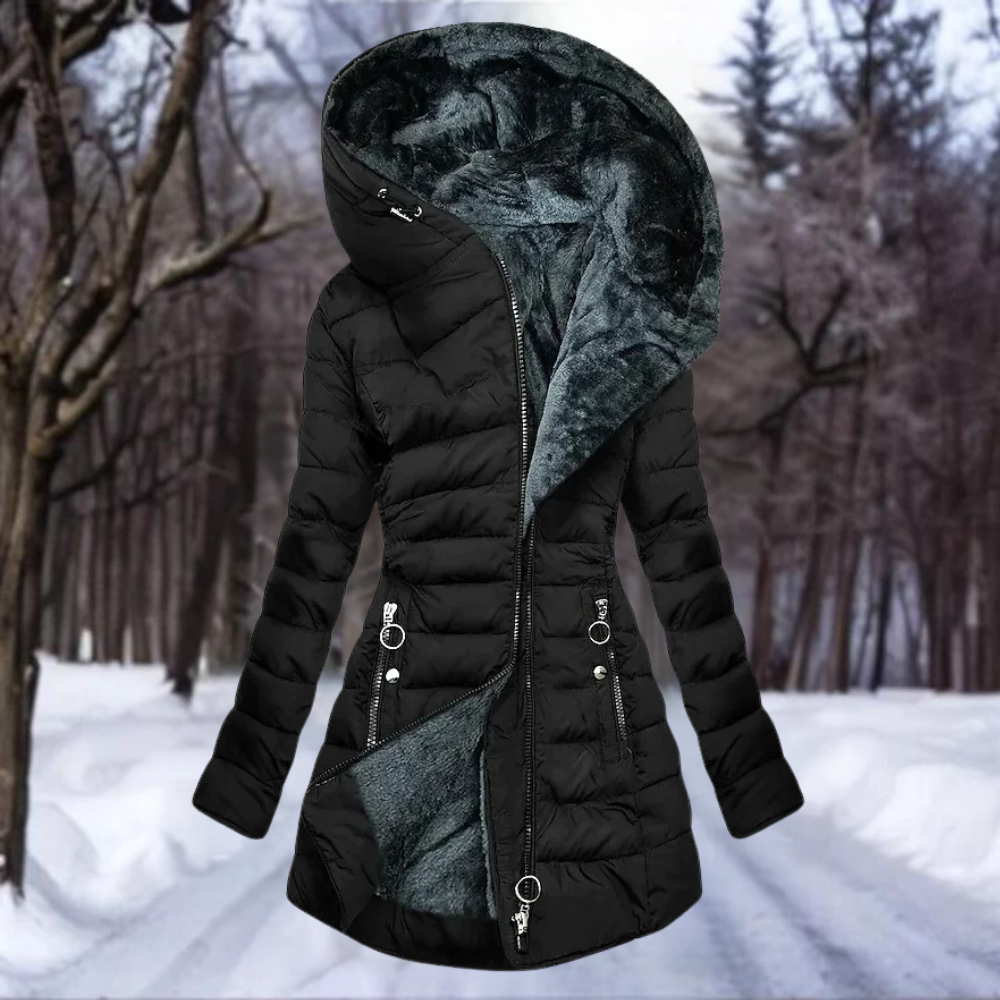 W&W Mode | Schicke Winterjacke mit Kapuze und Plüsch für Frauen