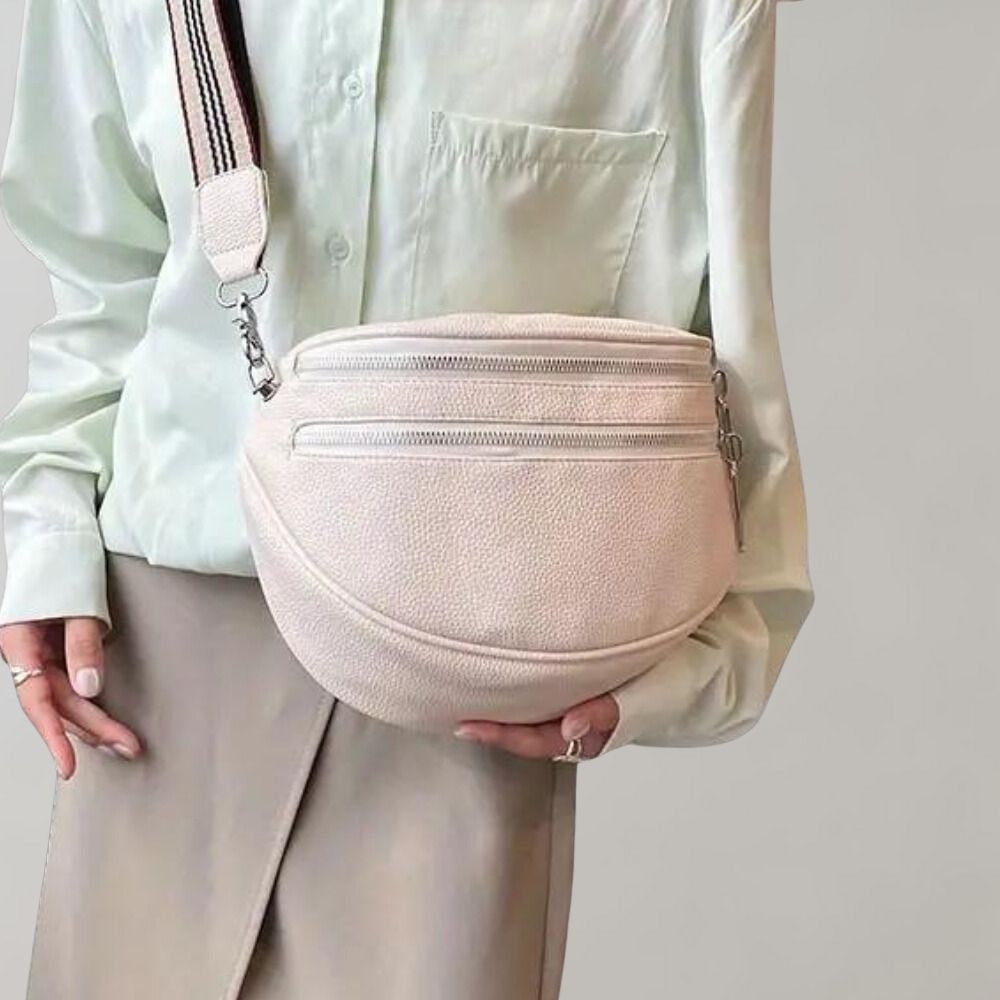 W&W Mode | Elegante Multi-Zip Leder Crossbody Tasche für Damen