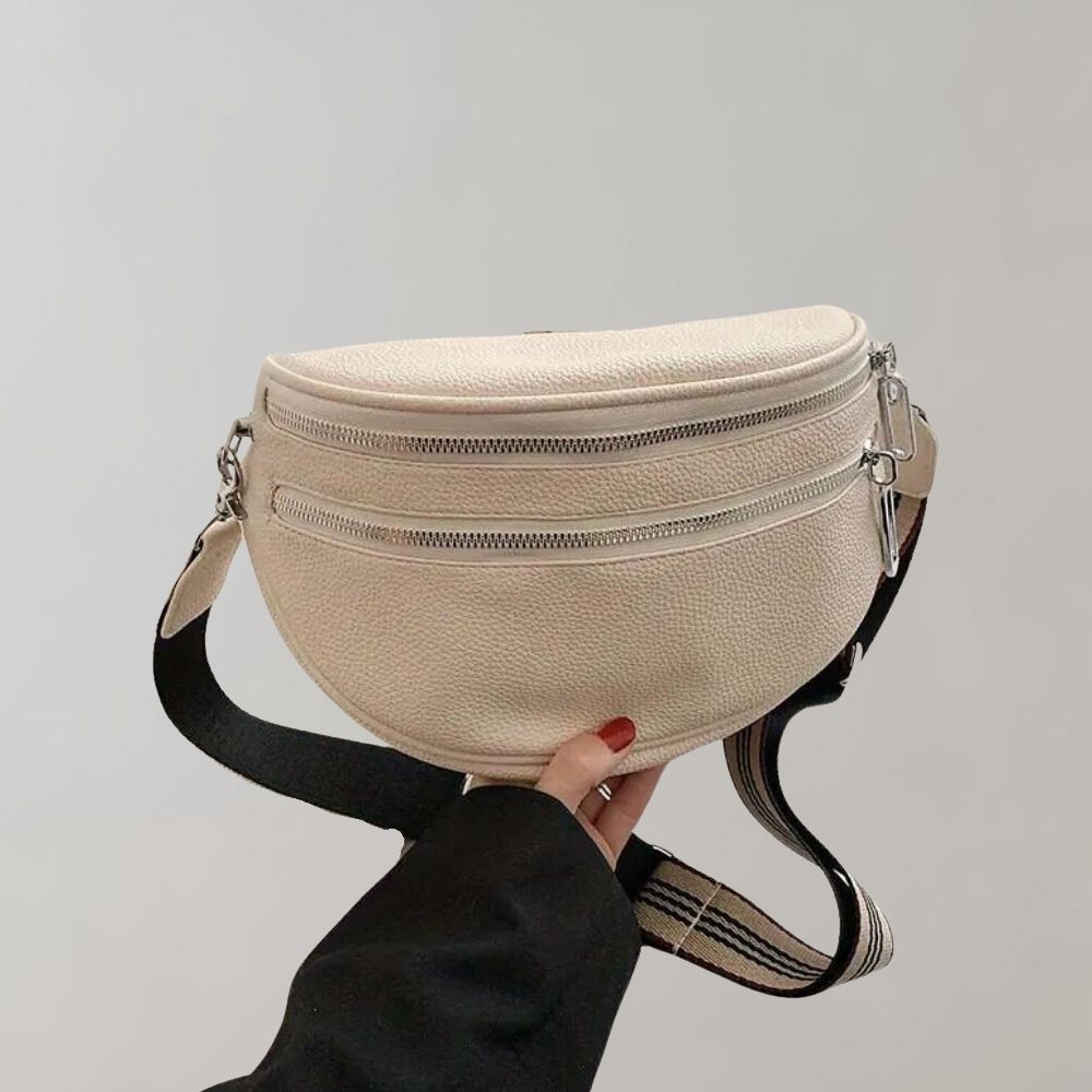 W&W Mode | Elegante Multi-Zip Leder Crossbody Tasche für Damen