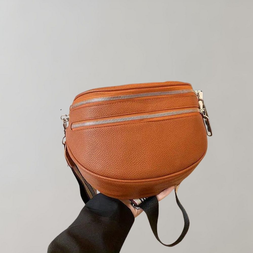 W&W Mode | Elegante Multi-Zip Leder Crossbody Tasche für Damen