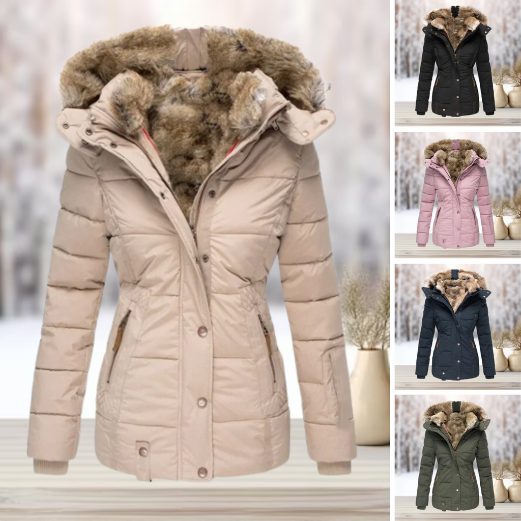 WW | Elegante Winterjacke mit Pelz und Kapuze