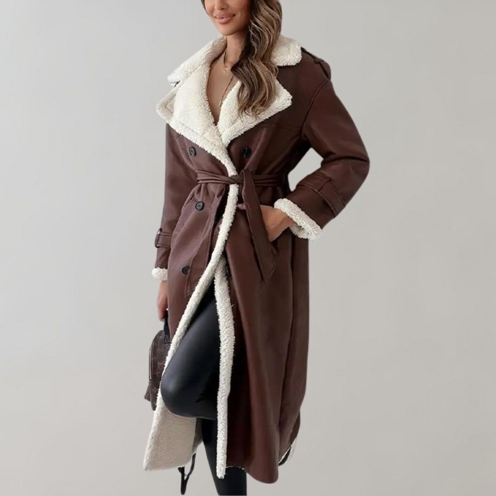 einreihiger Wintermantel aus weichem