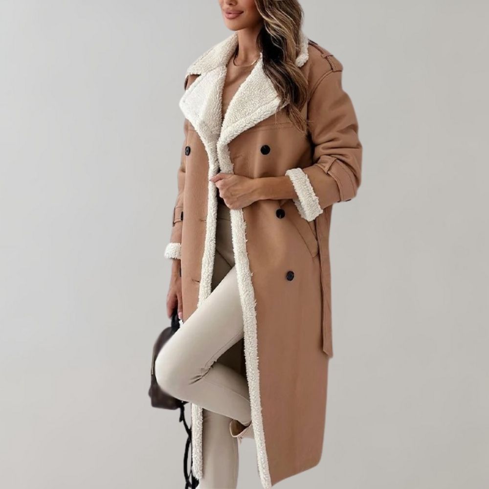 einreihiger Wintermantel aus weichem