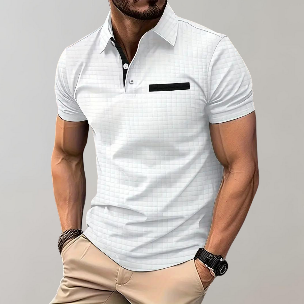 W&W Mode - Texturiertes Poloshirt
