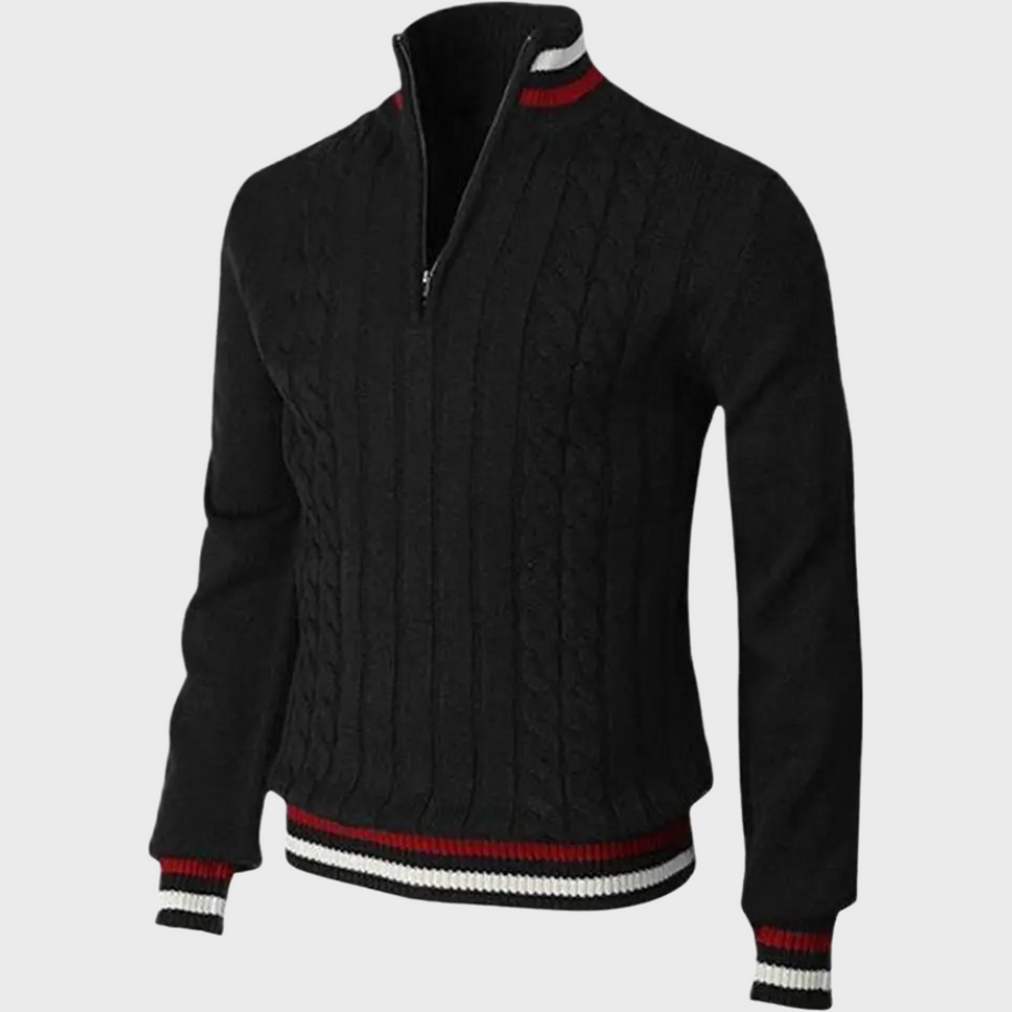 WW | Stilvolle Herrenpullover Mit Halben Reißverschluss
