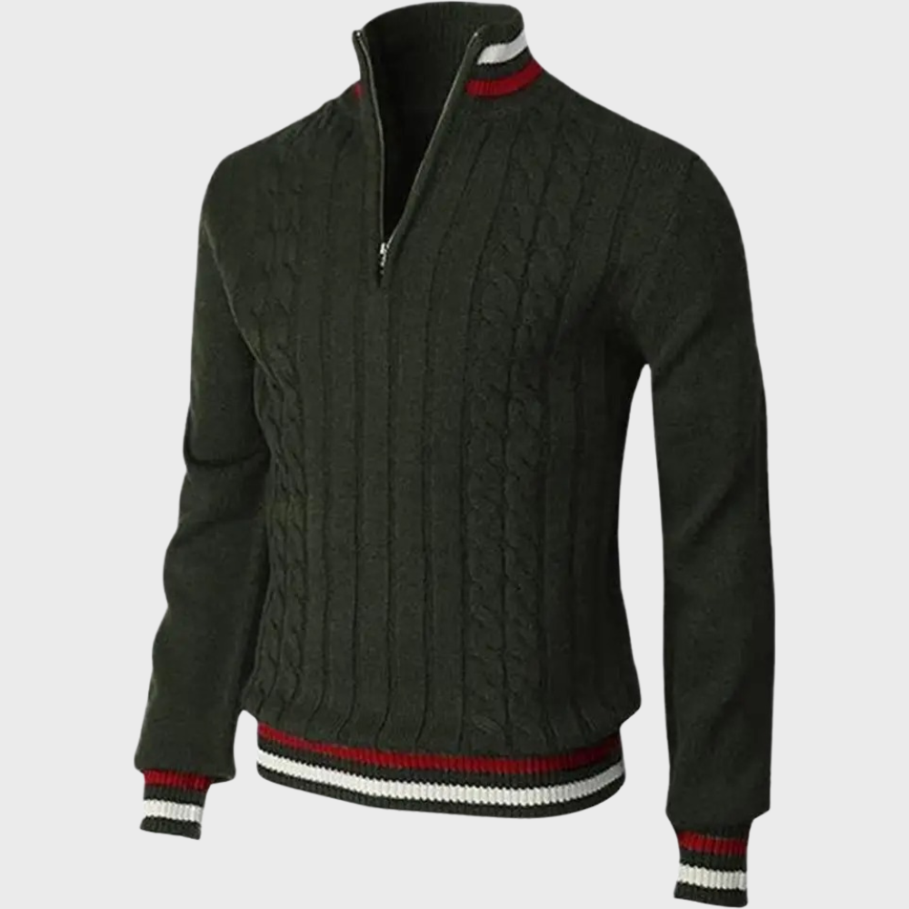 WW | Stilvolle Herrenpullover Mit Halben Reißverschluss