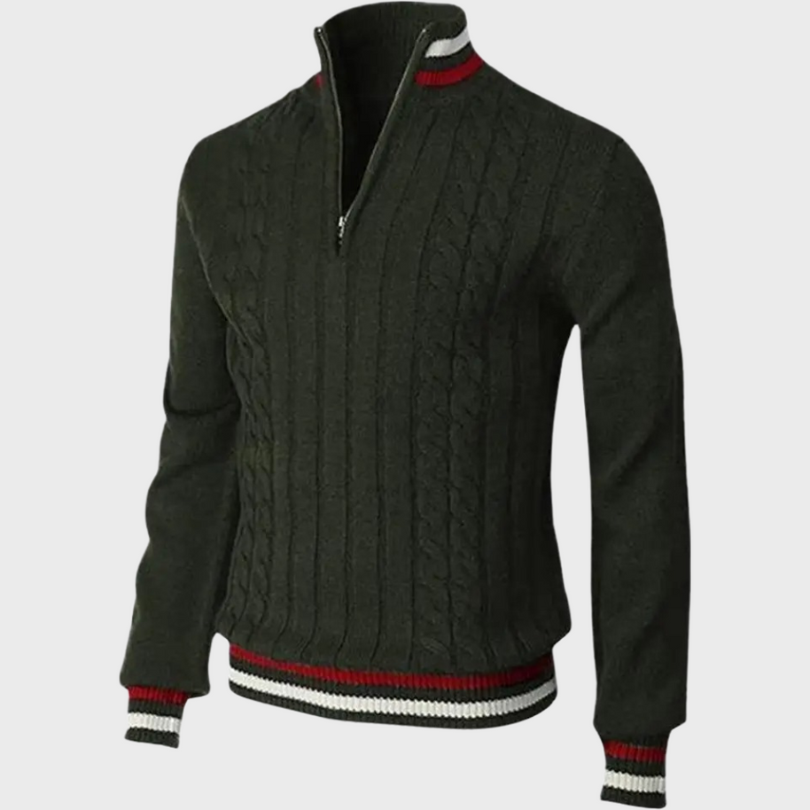 WW | Stilvolle Herrenpullover Mit Halben Reißverschluss