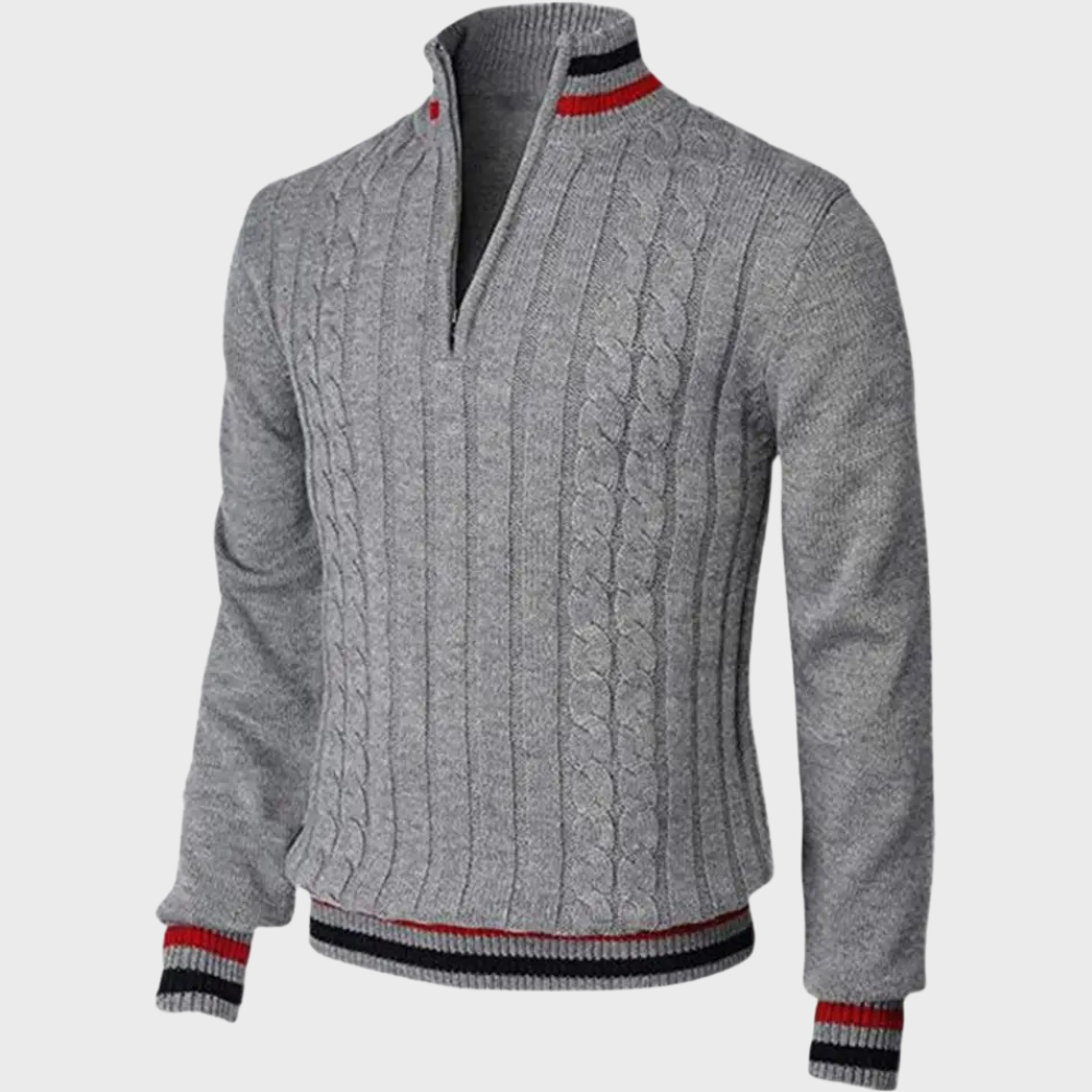 WW | Stilvolle Herrenpullover Mit Halben Reißverschluss