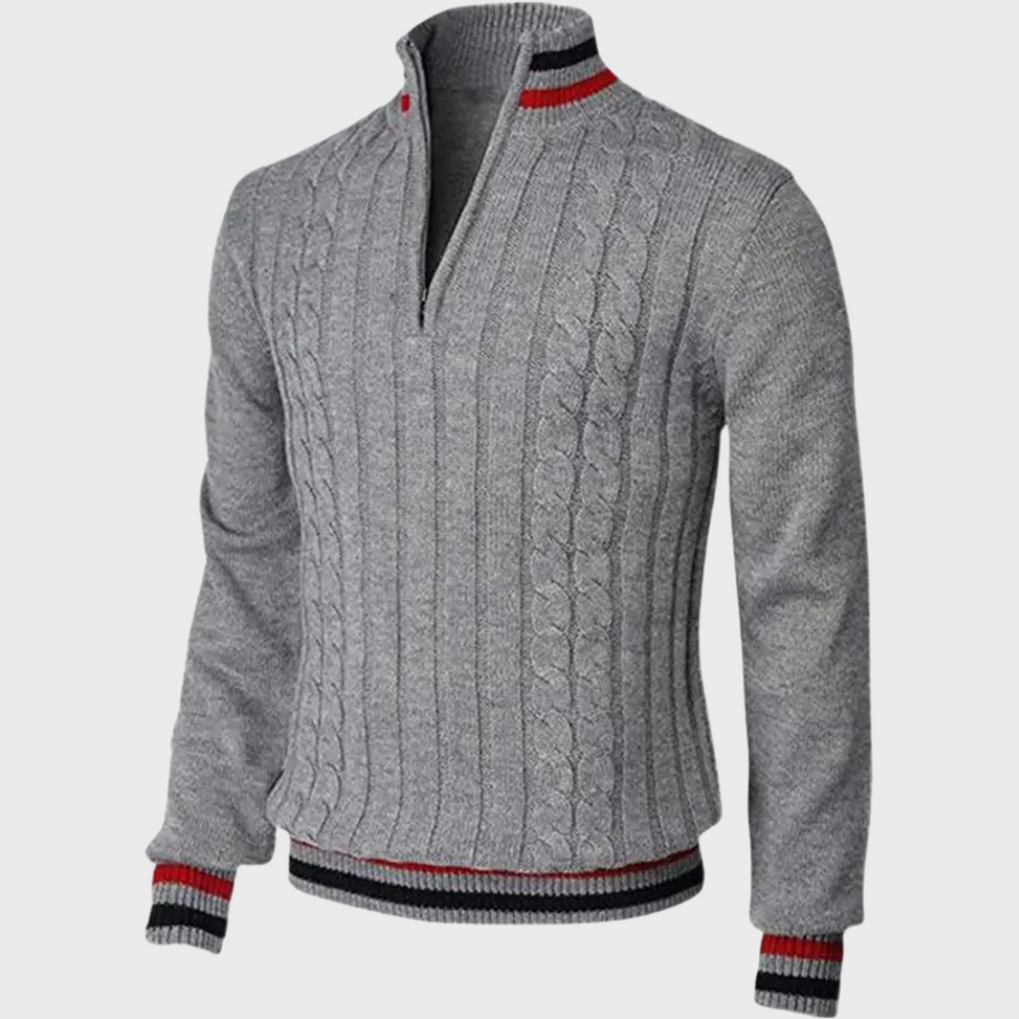 WW | Stilvolle Herrenpullover Mit Halben Reißverschluss