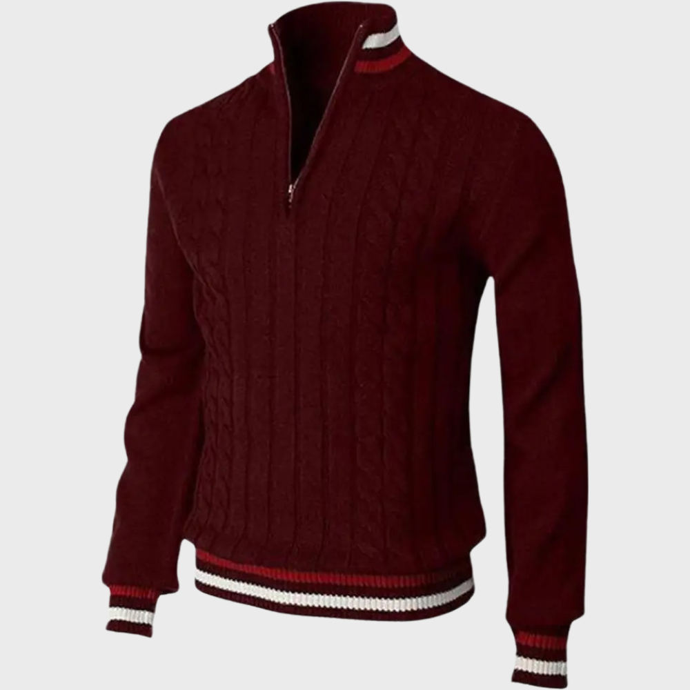 WW | Stilvolle Herrenpullover Mit Halben Reißverschluss