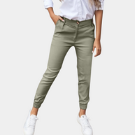 WW | Chino Jogger Hose - Bequeme Stoffhose mit Bündchen & Slim Fit Look für Alltag & Büro