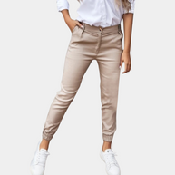WW | Chino Jogger Hose - Bequeme Stoffhose mit Bündchen & Slim Fit Look für Alltag & Büro