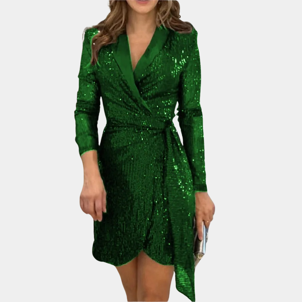 WW | Elegante Damenblazer Kleid Mit Gürtel