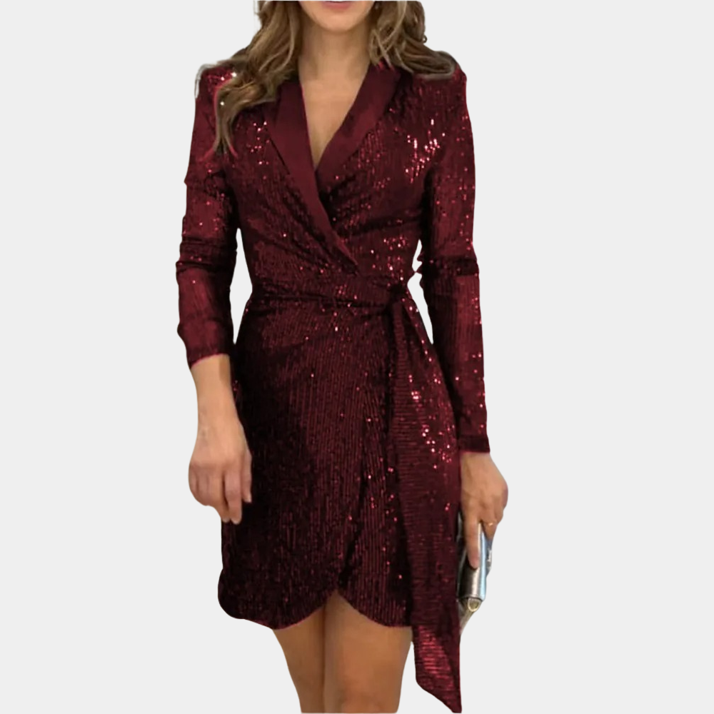 WW | Elegante Damenblazer Kleid Mit Gürtel