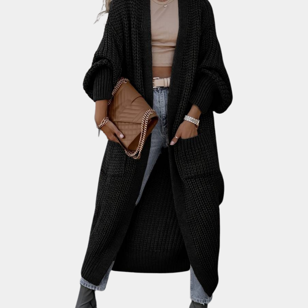 W&W Mode | Bequem Lang Gestrickte Damenjacke
