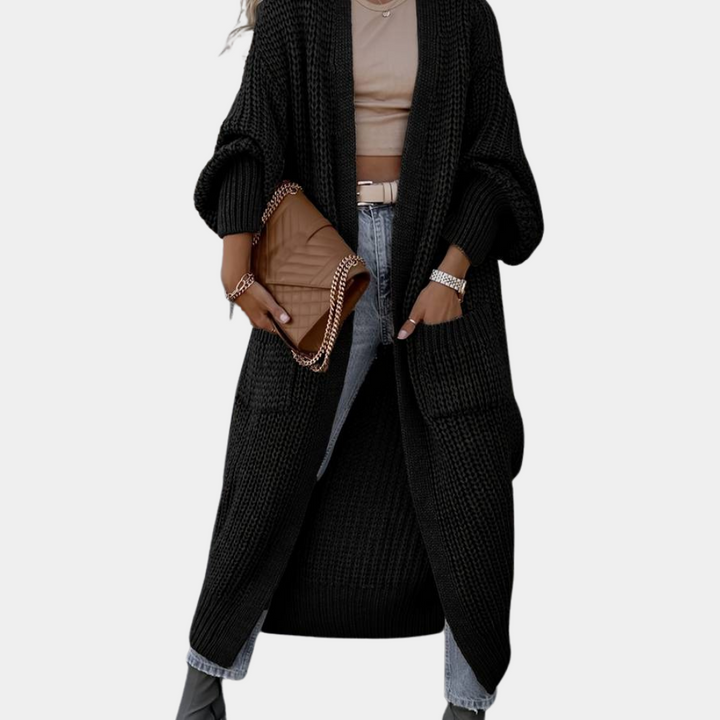 W&W Mode | Bequem Lang Gestrickte Damenjacke