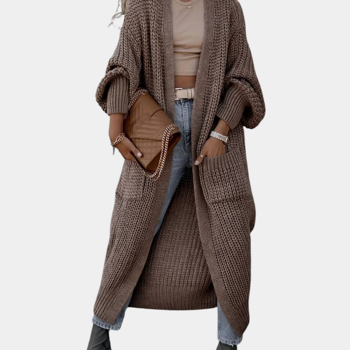 W&W Mode | Bequem Lang Gestrickte Damenjacke