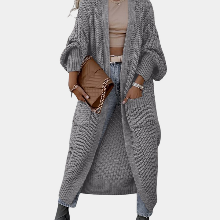 W&W Mode | Bequem Lang Gestrickte Damenjacke