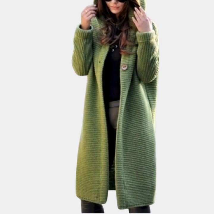 Warme Damenjacke mit Kapuze