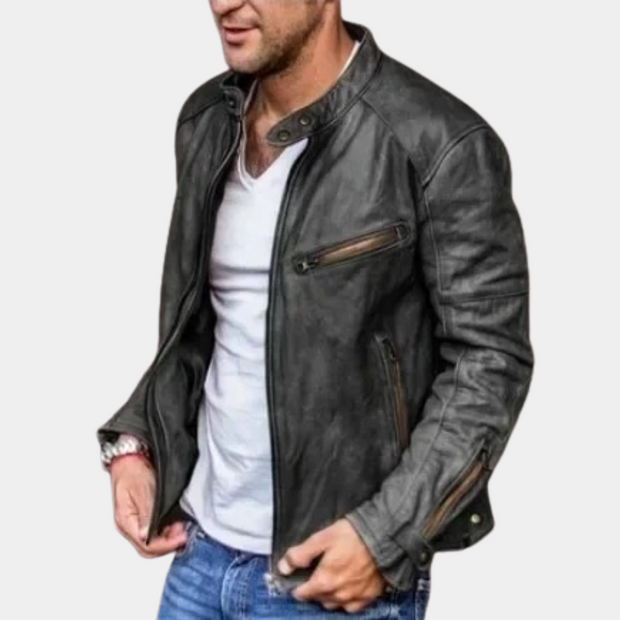 WW | Klassische Wetterfeste Lederjacke für Männer