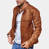 WW | Klassische Wetterfeste Lederjacke für Männer