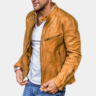 WW | Klassische Wetterfeste Lederjacke für Männer