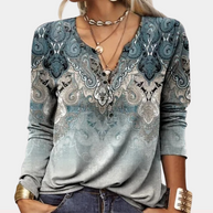 WW | Boho Paisley Bluse mit Farbverlauf für Damen