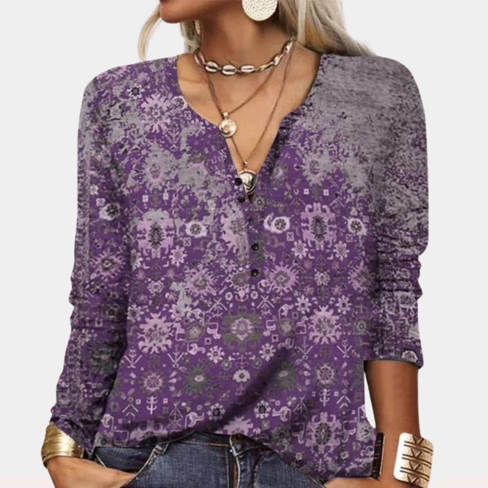 WW | Boho Paisley Bluse mit Farbverlauf für Damen