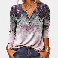 WW | Boho Paisley Bluse mit Farbverlauf für Damen