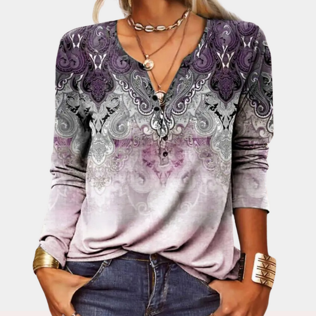 WW | Boho Paisley Bluse mit Farbverlauf für Damen