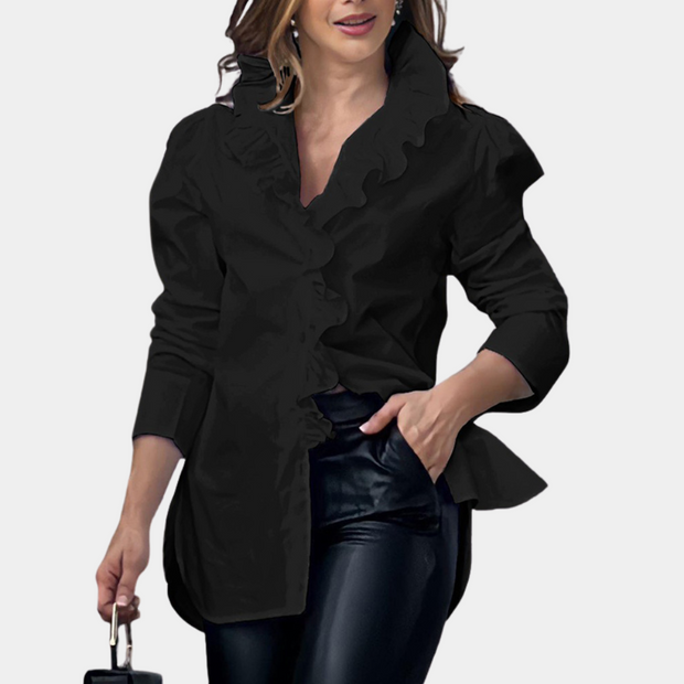 WW | Elegante Damenbluse mit Rüschen.