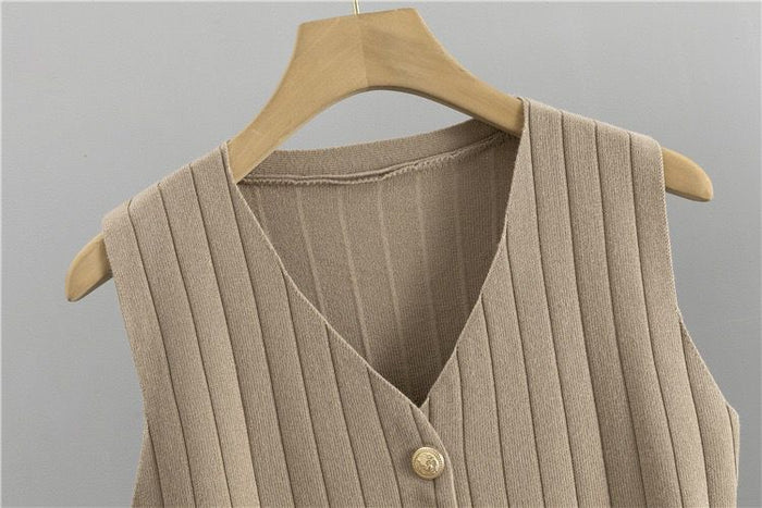 WW | Elegantes Strickweste- Mit Cardigan- Und Hosen-Set
