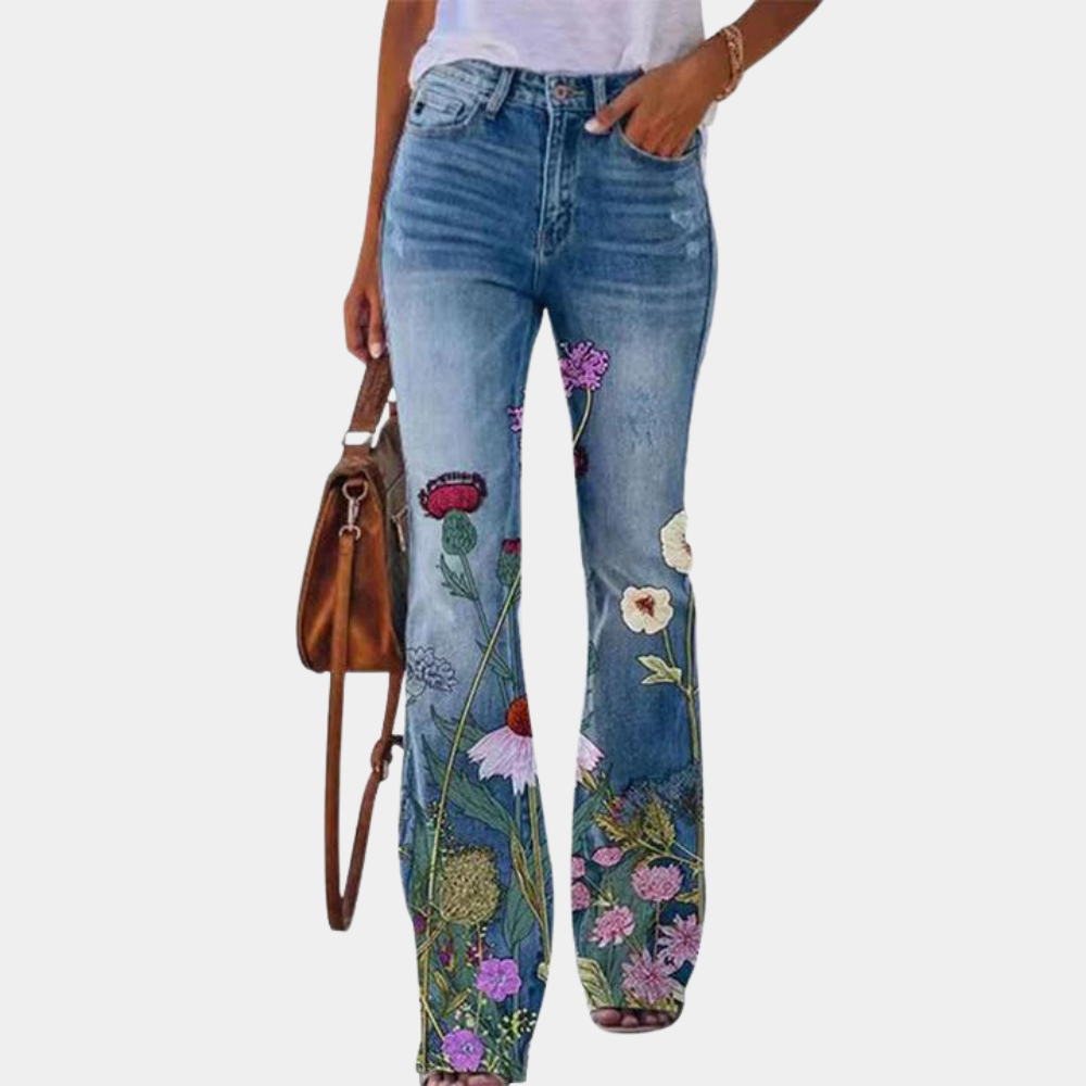 W&W Mode | Damen Jeans Mit Ausgestelltem Bein Und Knopfdetails