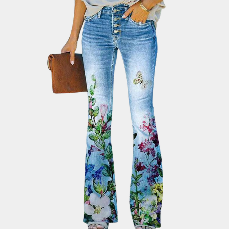 WW | Damen Jeans Mit Ausgestelltem Bein Und Knopfdetails